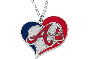 MLB Atlanta Braves Swirl Heart Necklace: A Heartfelt Tribute to Your Baseball Pride