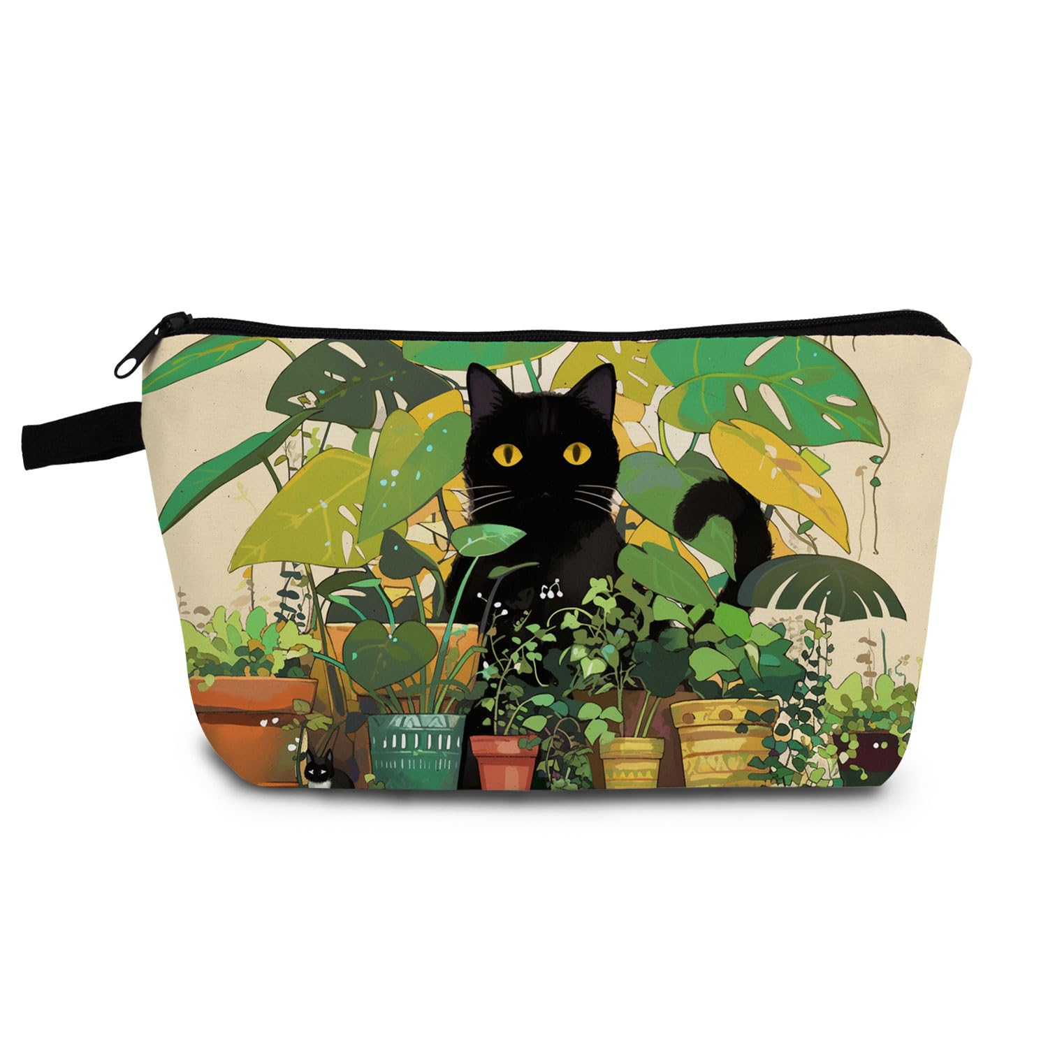 Katzen-Make-up-Tasche – Niedliches Katzendesign, 19,1 X 25,4 Cm, Aus Leinen, Geschenk Für Katzenliebhaber