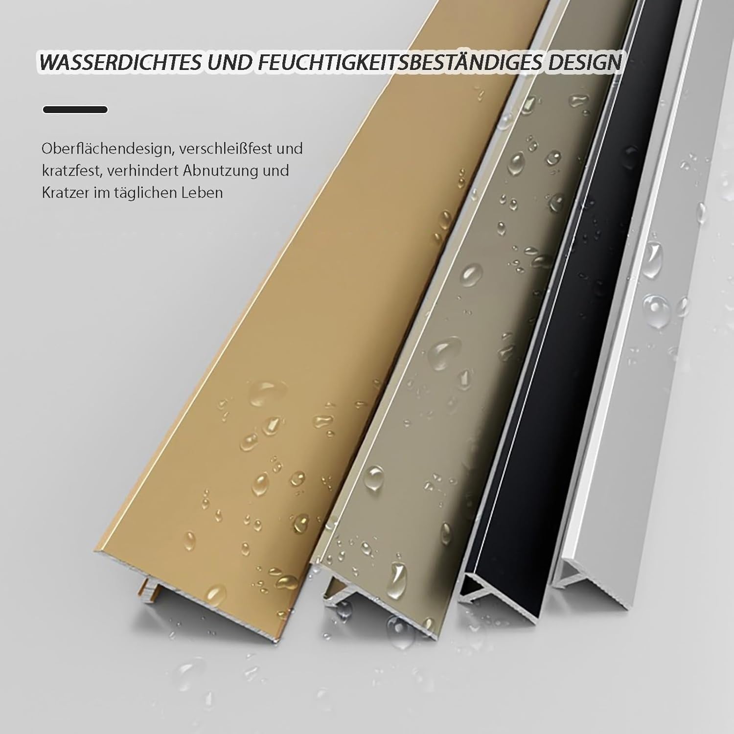Aluminiowy zestaw profili przejściowych, wodoodporne, odporne na zarysowania, listwy wykończeniowe do laminatu, twardego drewna, progu drzwi i zaślepki, czarne, szerokość 16 mm