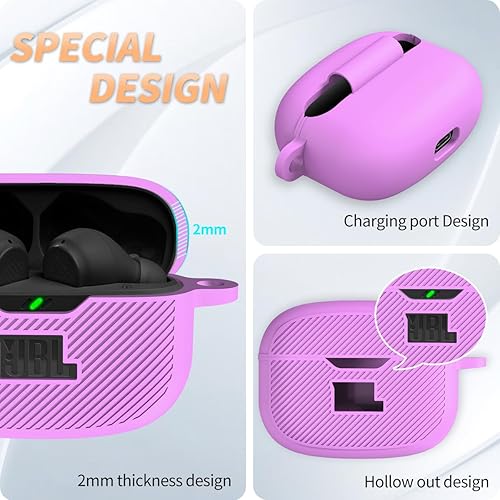 Miniatura 3 de YIPINJIA Funda para JBL Vibe 200TWSJBL Vibe Beam, funda protectora de silicona compatible con JBL Vibe 200TWS y JBL Vibe Beam True Wireless