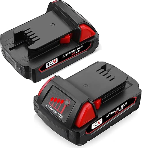 SKYON Batería de repuesto de 18 V 4 Ah compatible con la batería Milwaukee de iones de litio de 18 V XC M18 48-11-1820 48-11-1850 48-11-1815
