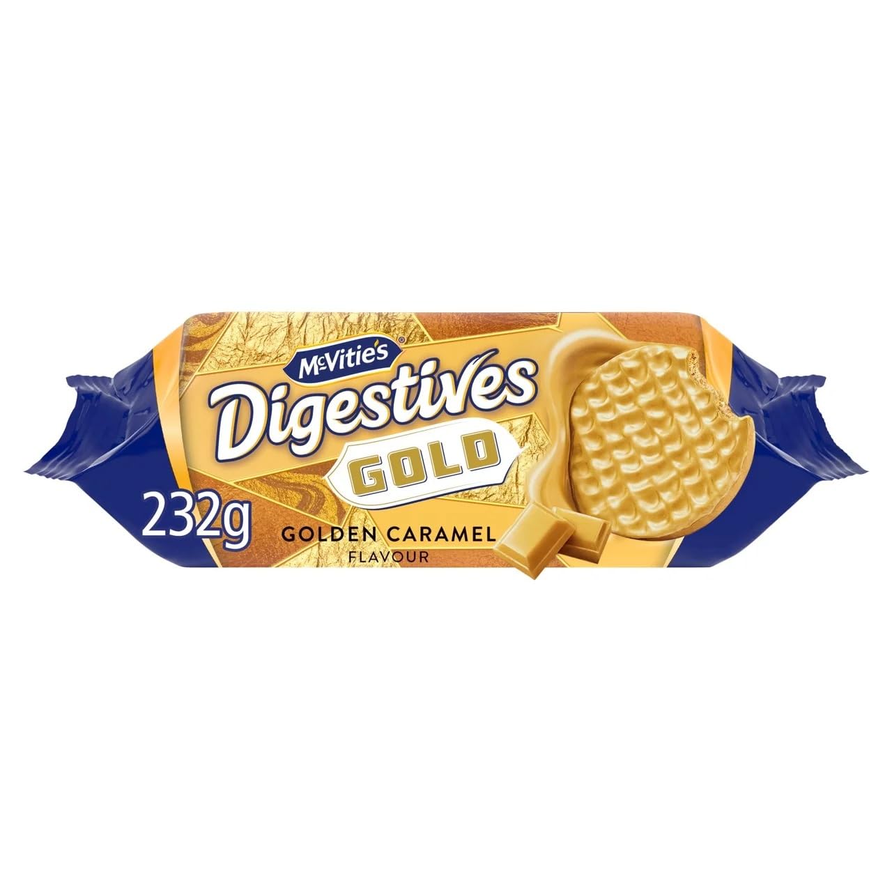 McVitie's Gold Chocolate Digestive Biscuits, Golden Caramel Flavour, Limited Edition, 232 g (Pack of 1)