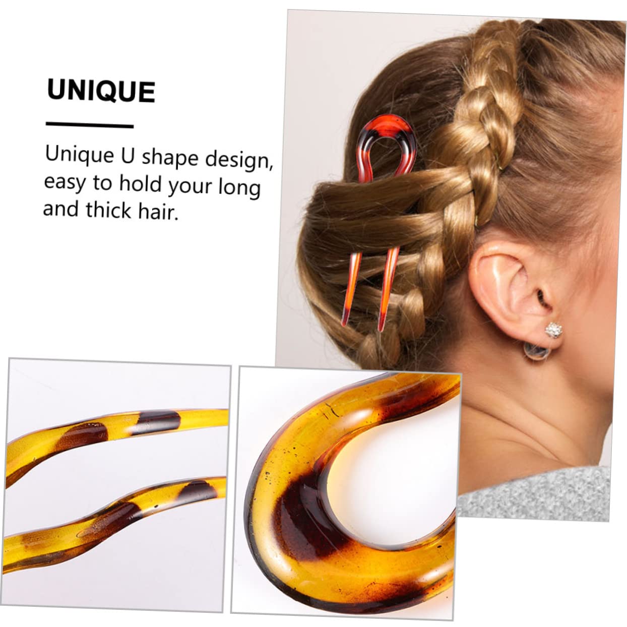 Abaodam 18stücke Leopard Haarspangen U-förmige Haarnadeln Für Damen Rutschfeste Haarforken Aus Resin Für Hochsteckfrisuren Elegante Haarschmuck Für Jedes Outfit