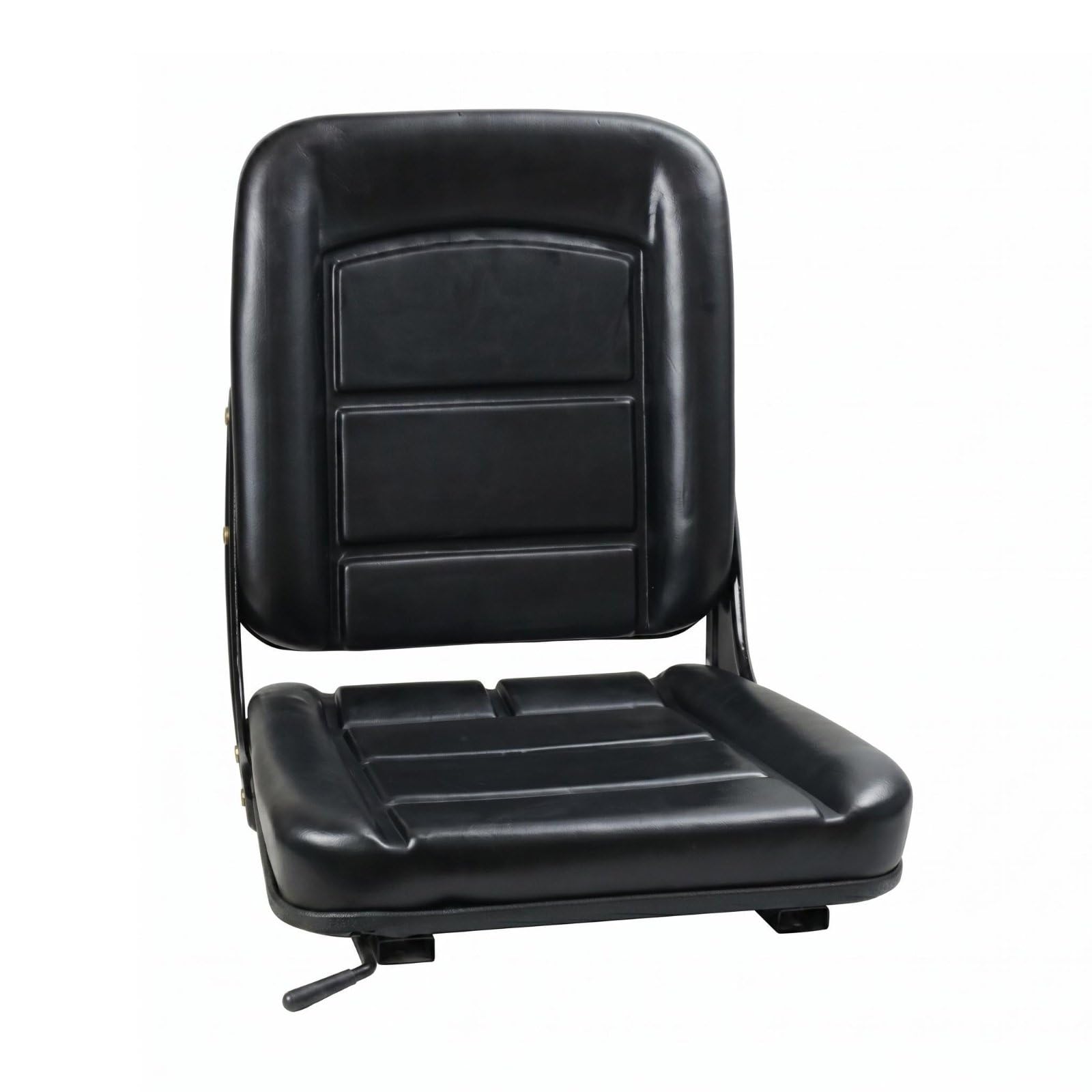 Asiento de Vehículo Asiento de Conductor Asiento para Montacargas Asiento para Material Cuero Sintético con Respaldo, Placa De Conexión De Asiento Pequeño Negro 23-28