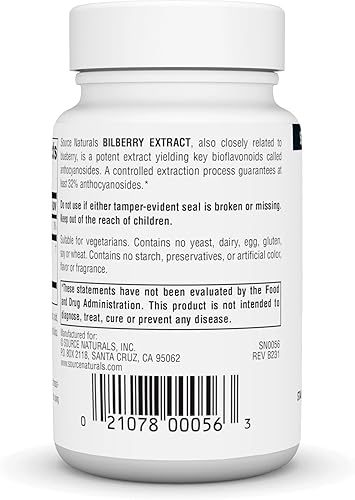 Miniatura 7 de Source Naturals Extracto de arándano 50 mg Antioxidante Botánico estandarizado - 60 Tabletas