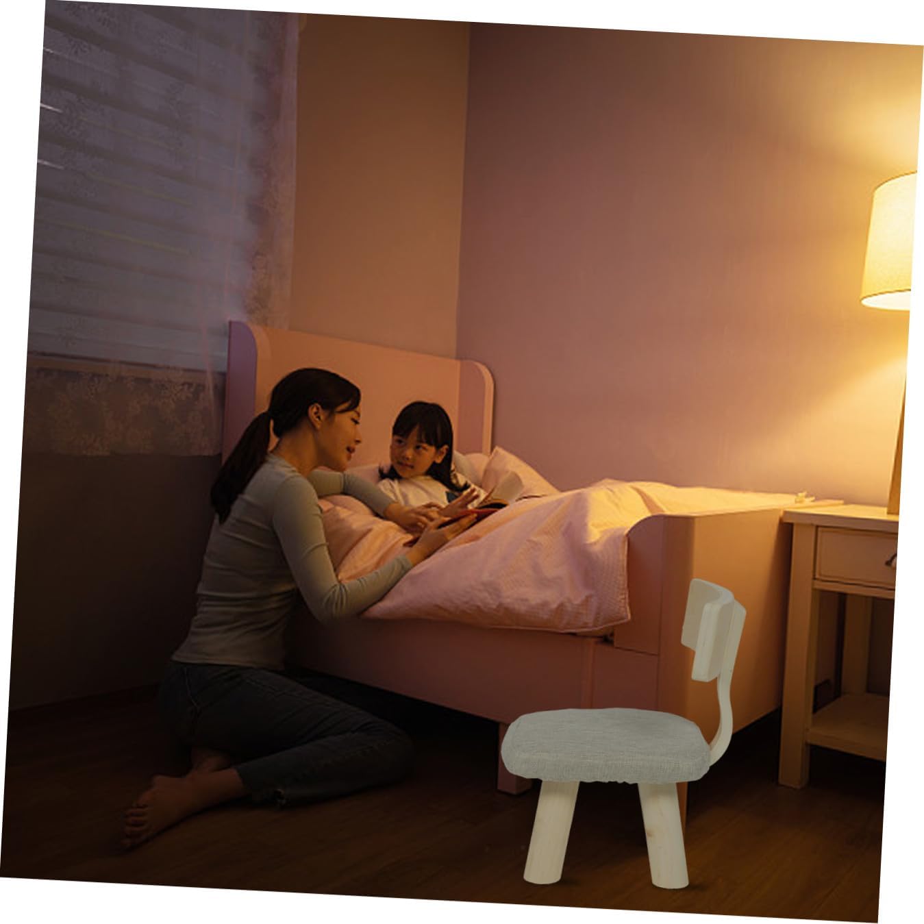 Boys and Girls Back Chair Comfortable Family Stool for Toddlers Creative Solid Design Safe and Stable Seating for Home and School Use Craftsmanship Easy to Use