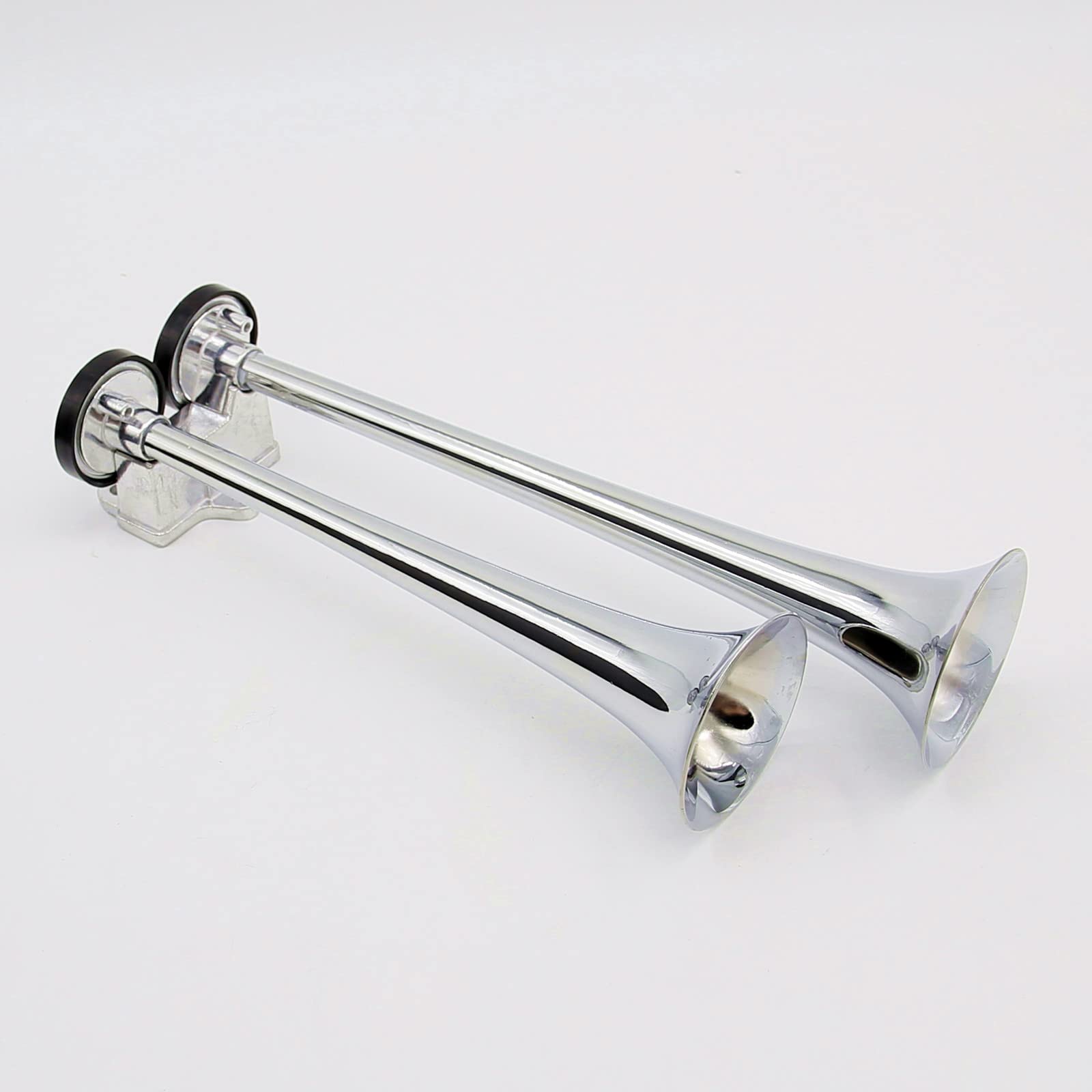 Clacson per auto Tromba ad aria Argento 165DB Horn Tromba per camion Tromba tono alto e tono basso Tromba a doppio tubo Zinco cromato Due pompe d'aria Altoparlante per 12V barca yacht RV ecc
