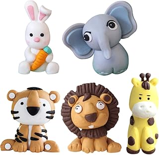 SWOOMEY 5 Peças Decoração De Bolo Topper De Mesa Figuras De Animais Da Selva Toppers De Cupcake Decoração De Mesa Enfeite De Cupcake Enfeites De Bolo Topper De Mesa Ingredientes Deocr