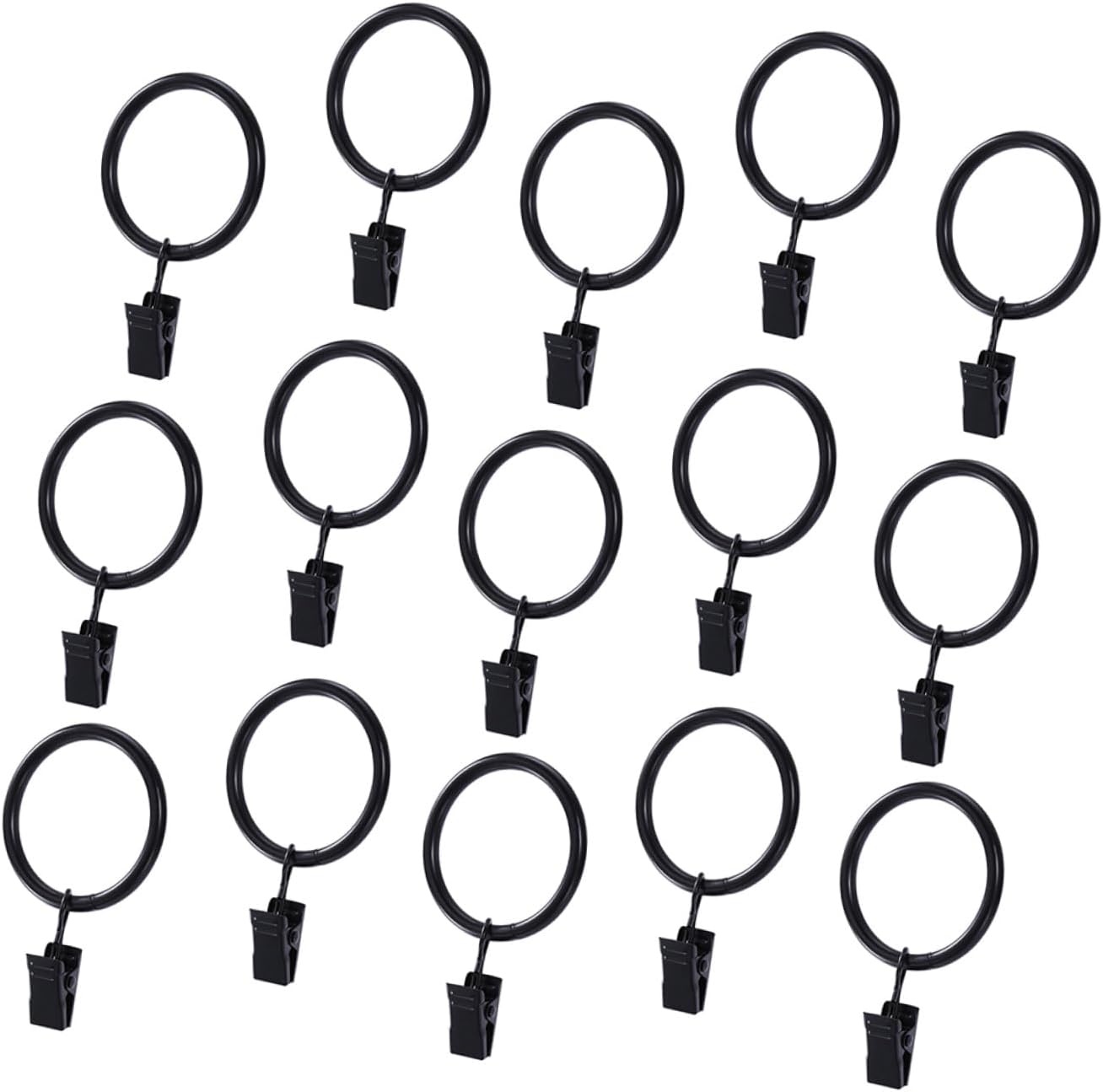 40pcs Curtain Rings with Removable Clips Drapery Hangers for Easy Installation and Versatile Use for Curtains with Pockets Tabs