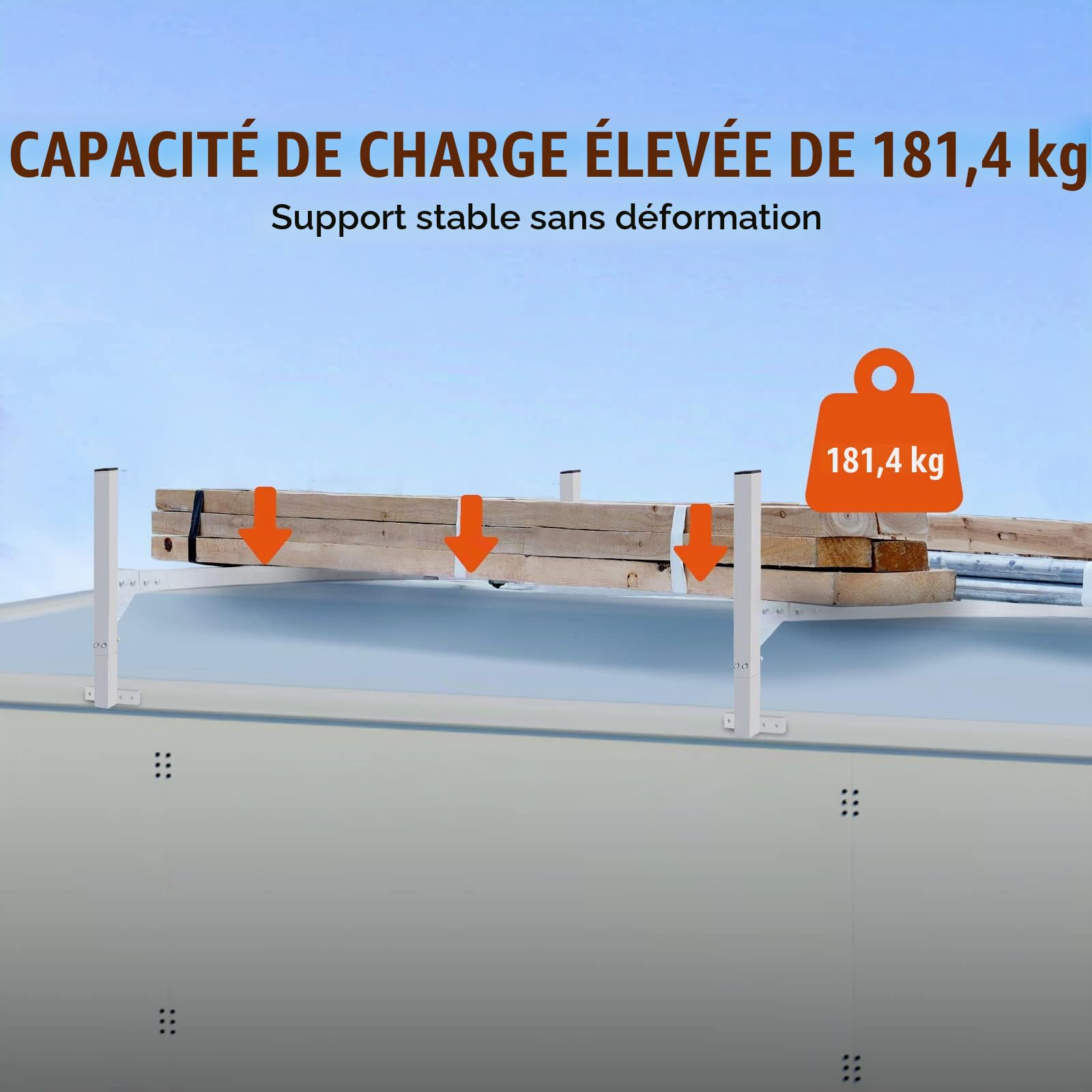 VEVOR Porte-Échelles de Toit pour Camionnette, Porte-Bagages en Alliage d'Aluminium 2 Barres, Barre de Toit Capacité de Charge 181 kg, Réglables 130-206 cm, Galerie de Toit pour Fourgonnettes, Voyage