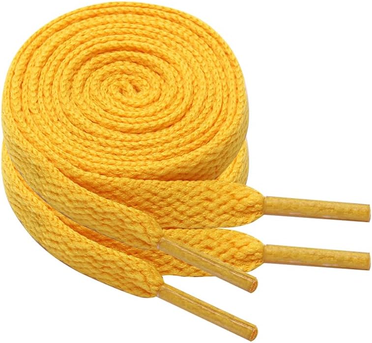 2 Pairs Flat Shoe Laces for Sneakers 5/16" Wide Athletic Shoelaces Boot Strings in 24"-79" for Kids Adults