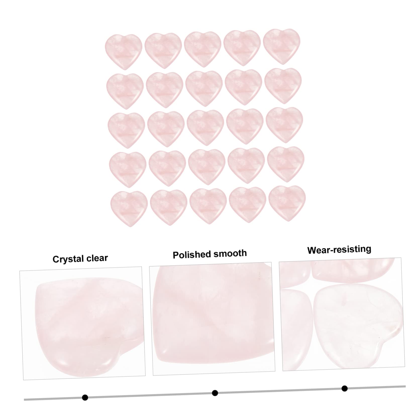Cabilock 2 Juegos Pecera Paisajismo Piedra Piedras Rosas Guijarros De Corazón De Acuario Gemas Rosadas del Corazón del Amor Joya Decoración Guijarro Rosa Corazón Cristal 30 Piezas * 2