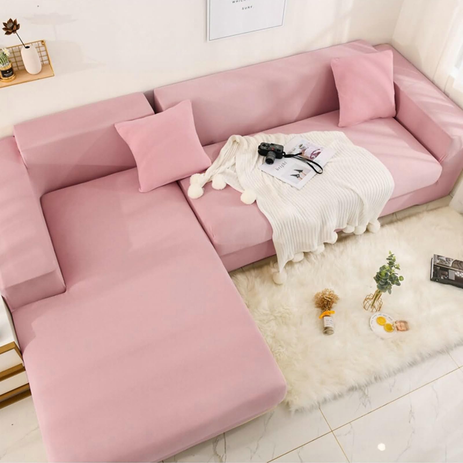 Housse de canapé extensible pour angle 1 place, taille de 90 à 140 cm, modèle élastique universel