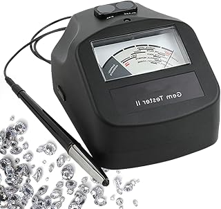 Gemstone Tester, Professional Diamond & Gemstone Tester Kit with Assisted Thermal Calibration,High Precision Conductivity Meter Pen for Identifying Diamonds & 16 Types of Common Colored Gemstones