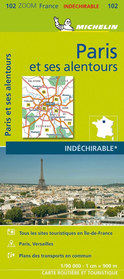 Paris & surr. (102): Straßen- und Tourismuskarte