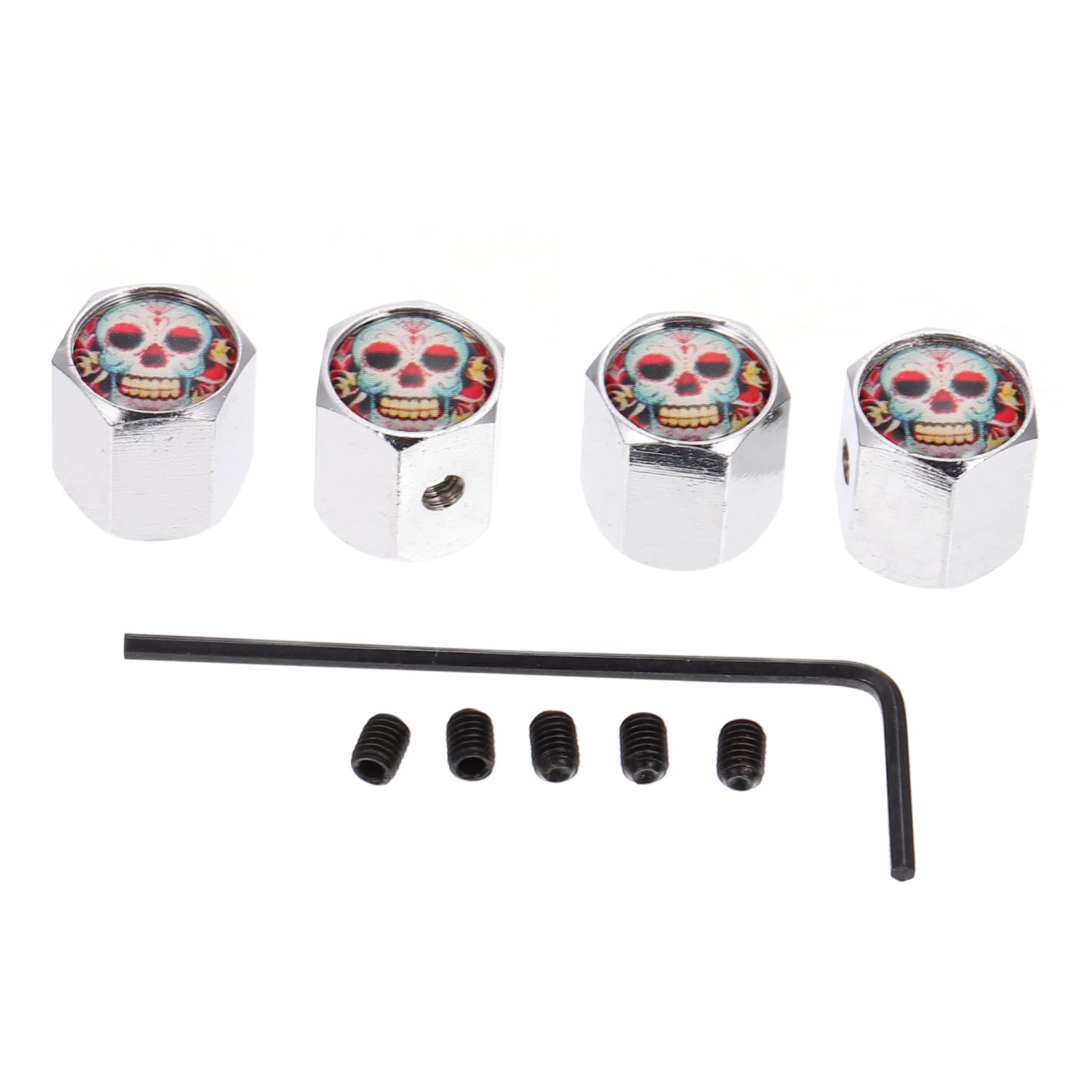 SWOOMEY 1set Creative Copper -Theft Tire Valve Caps for Wheel Decorations Fit Easy to Install Protects Against Dirt and for Cars and Motorcycles