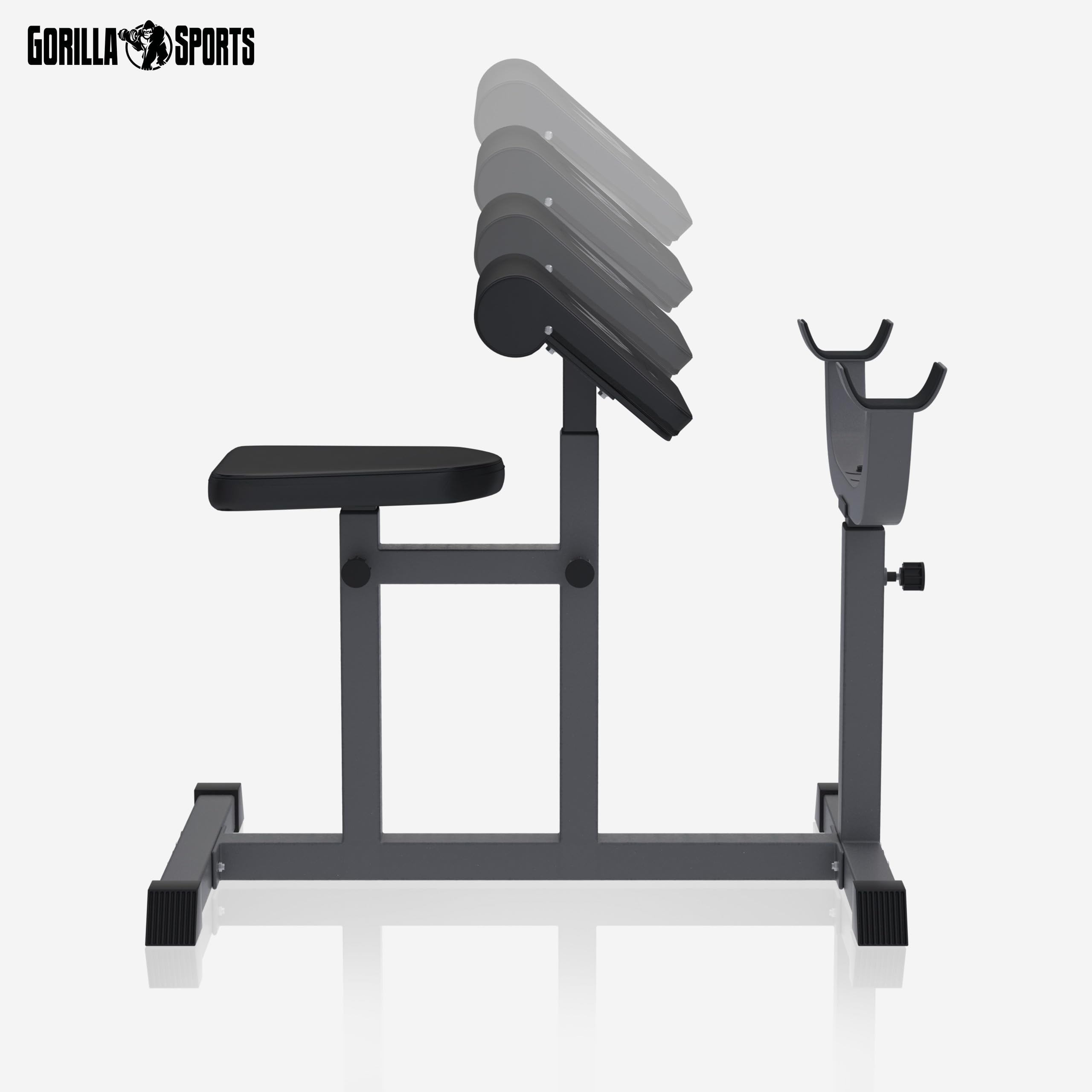 GYRONETICS® Panca per Bicipiti - Supporto Bilanciere, Altezza e Sedile Braccia Regolabile, con Curl Pult, Carico Max 150 kg - Panca Pesi, Scottbank Palestra, Fitness, Casa, Allenamento