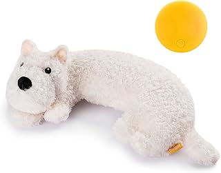 Puppy Heartbeat Toy Heartbeat Stuffed Toy for Dog Anxiety Relief and Calming Aid, Heartbeat Stuffed Animal for Sleep Aid Crate Training Comfort, Puppy Essentials, White