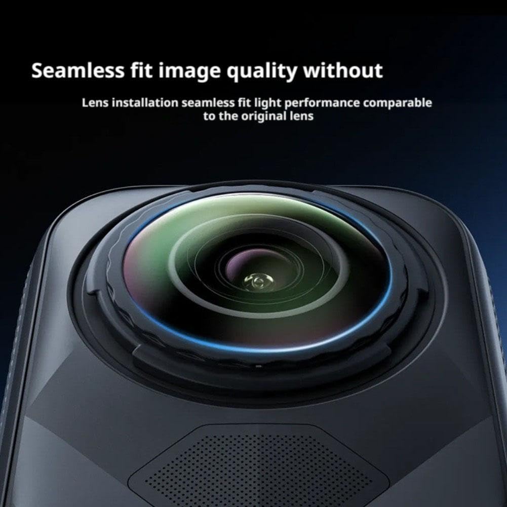 Kit de remplacement pour Insta360 X5 avec outil de remplacement d'objectif DIY et anneaux multicolores – Ensemble d'objectifs optiques HD pour appareil photo à 360 degrés (anneau bleu double)