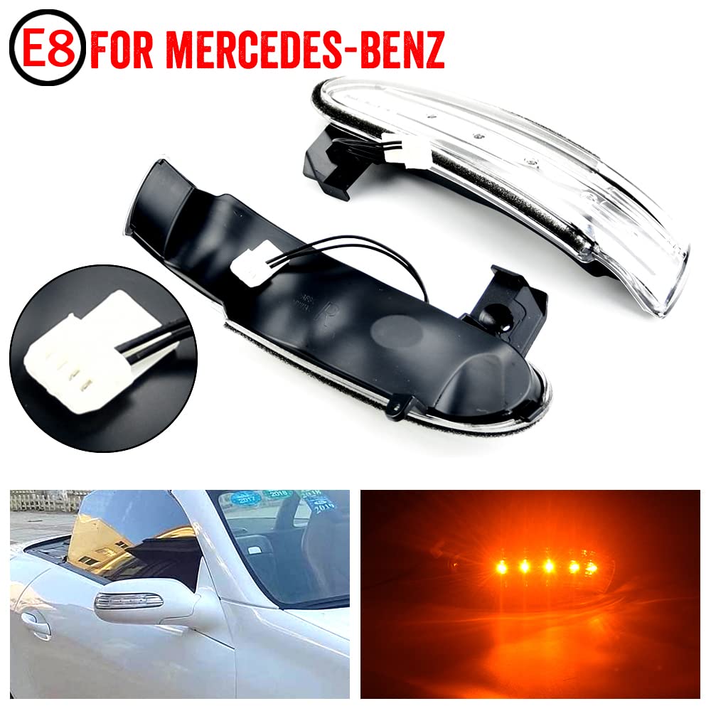 Indicatore di direzione a LED per specchietto laterale per auto, compatibile con Be-nz SLK R171 W171 a 2008.12, SL R230 W230 fino al 2008.04 A1718200421 A1718200321-Crystal White