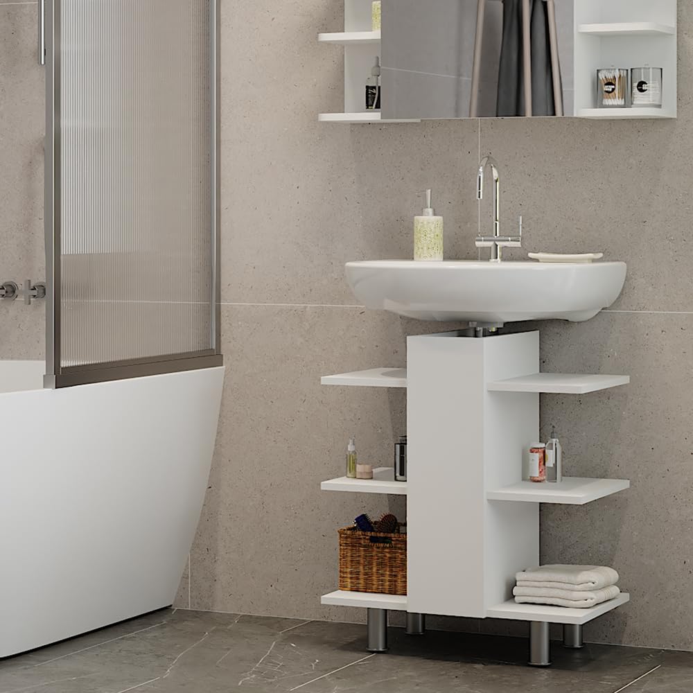 Armoire de toilette Wilbur Chêne de force doré 78x50cm avec des étagères Vicco | Chêne de force