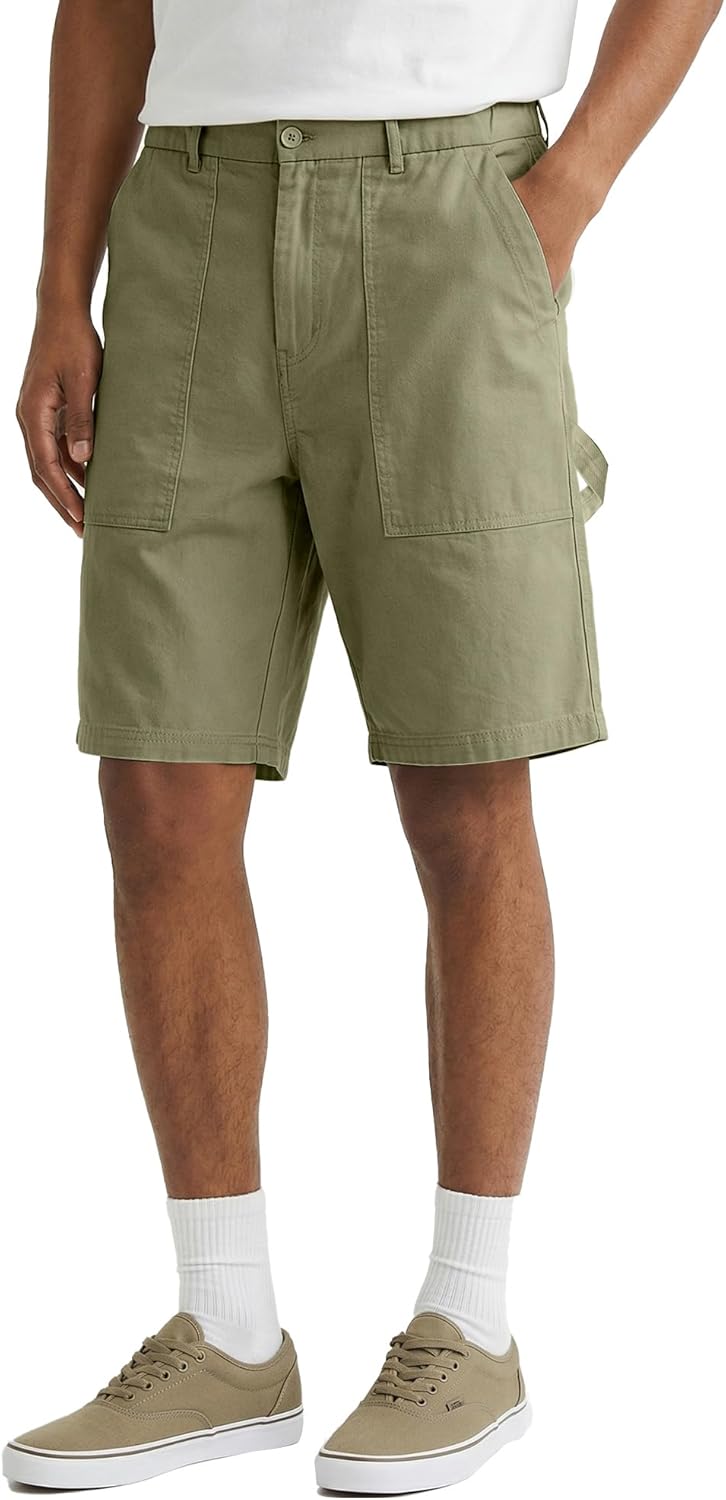 JMIERR Mens Carpenter Shorts - Casual Cotton Stretch Waist Work Shorts with Pockets