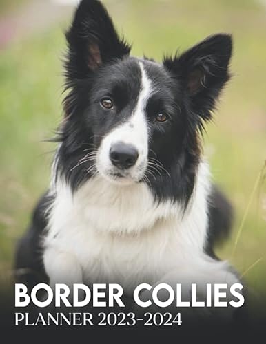 Border Collie Puppies Planner Calendar 2023 - 2024 Border Collie Puppies 2023-2024 Monthly Large Planner, 2023-2024 Planners For Women Men Dad Mom,