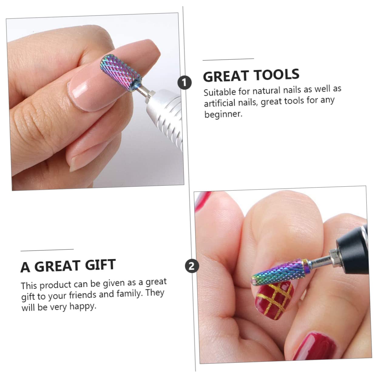 Beavorty 2 Juegos Juego De Brocas Para Uñas Kit De Brocas Para Quitar Cutículas De Diamante Trozo De Cutícula Cabezales De Pulido De Uñas Pulidora Agente De Mudanzas Acero De Tungsteno