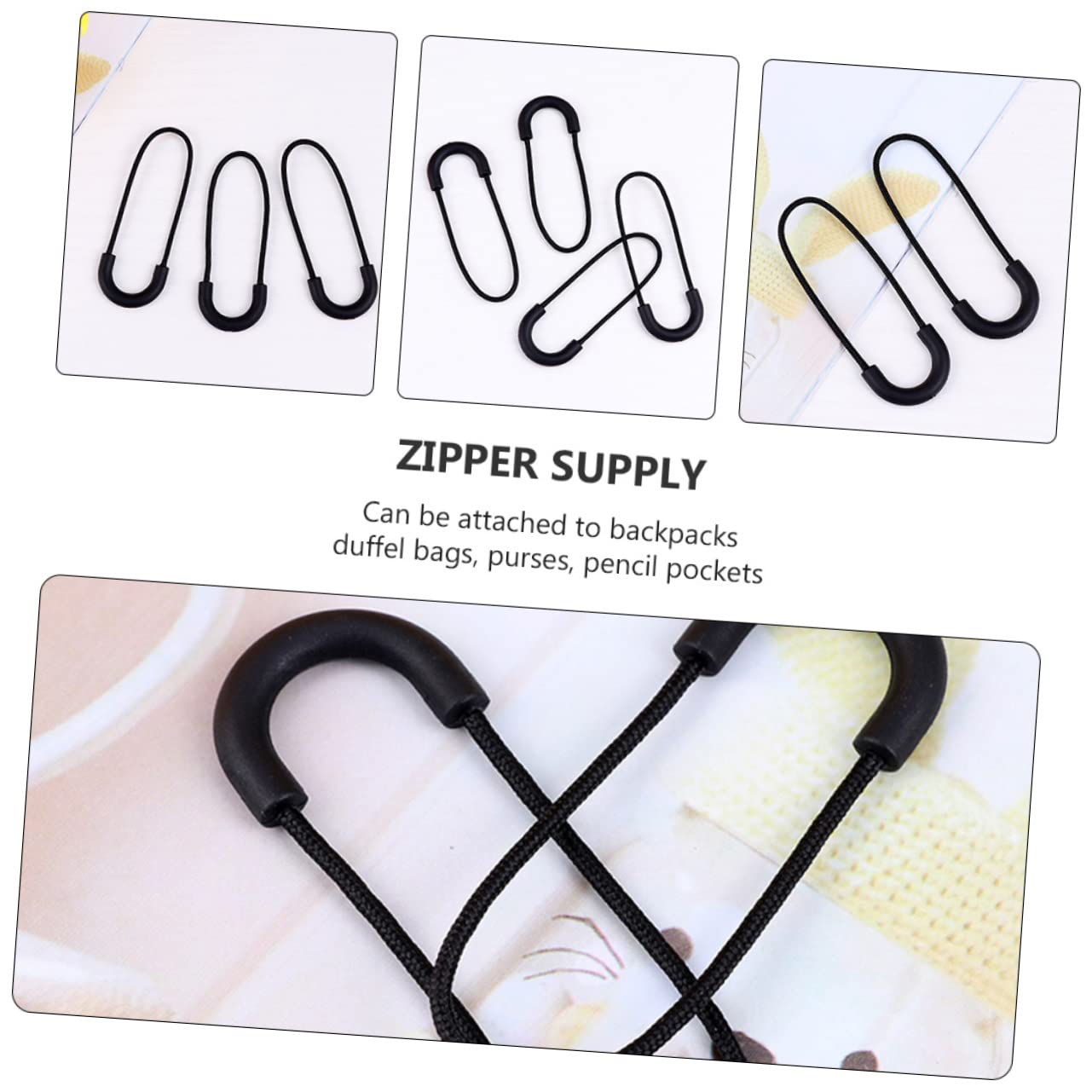 DIYEAH 10juegos Semicirculos De Reemplazo Para De Ropa y Bolsas Para Reparaciones De Mochilas Chaquetas y Equipaje Negro
