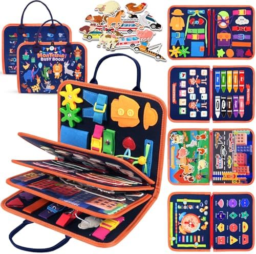 Toddler Toys Busy Board, Montessori Toys for 1-5 Year Old Boy Gir...