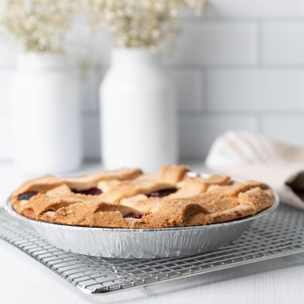Disposable Aluminum Pie Pans - 10" - Case Pack of 48 - For Pies, Pizza, and Bakery Service