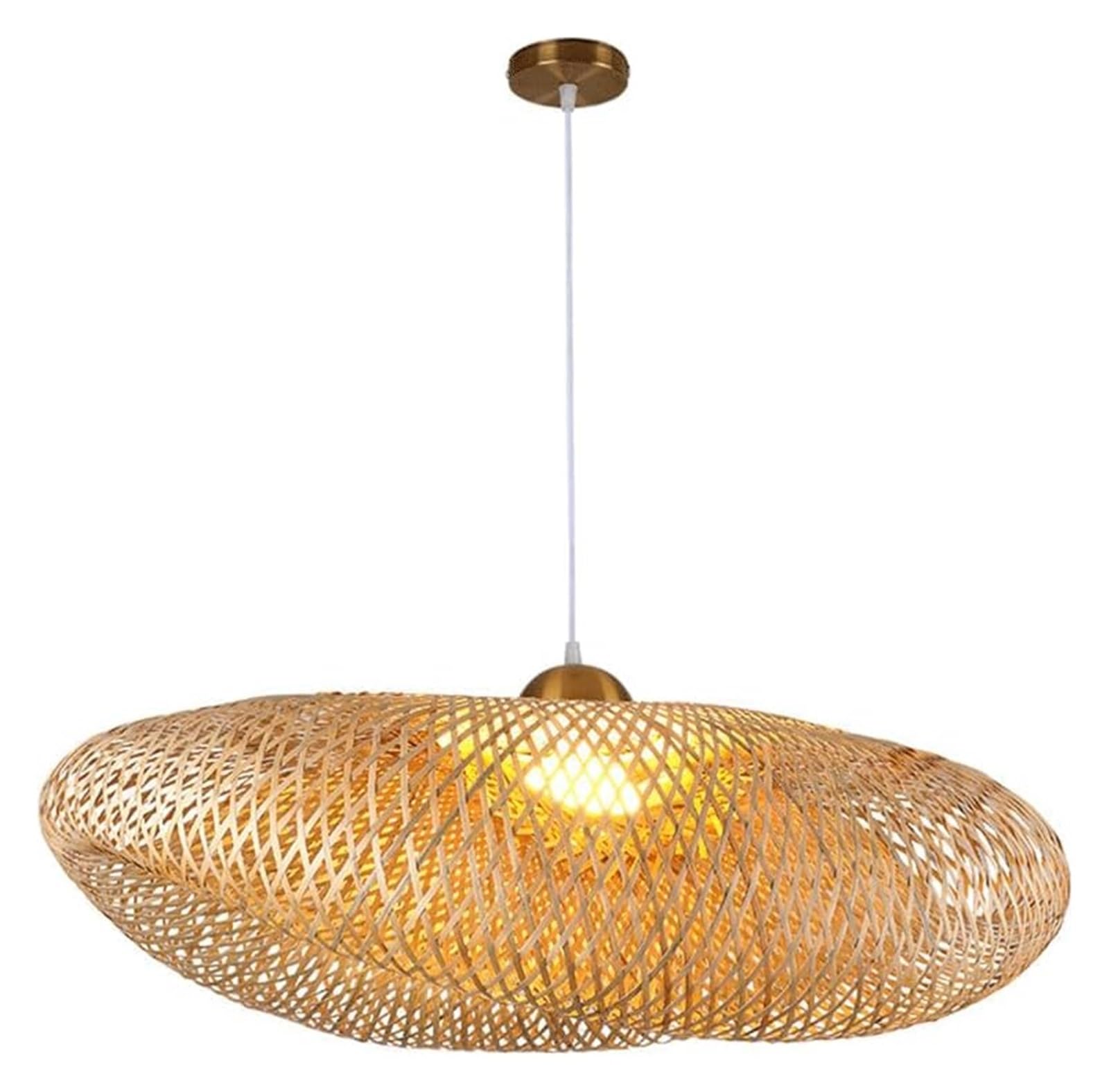 Braided lampshade, Bamboo Pendant Light Adjustable Height 50cm Or 60cm(50cm)