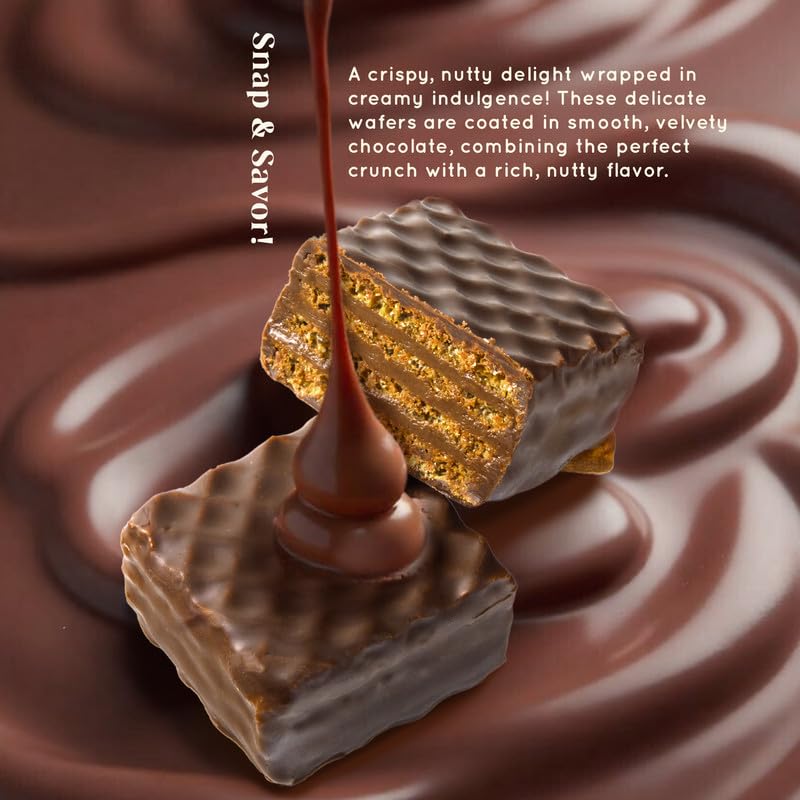 Image of Cacao Springs Premium Milk Choco Waffrils Gift Box, Premium Choco & Nut Delicacy Waffle Chips, Great for Snacking, Premium Gift Hamper for Christmas Gifts, 12 Pieces in Each Box, 2 Boxes, 240gm