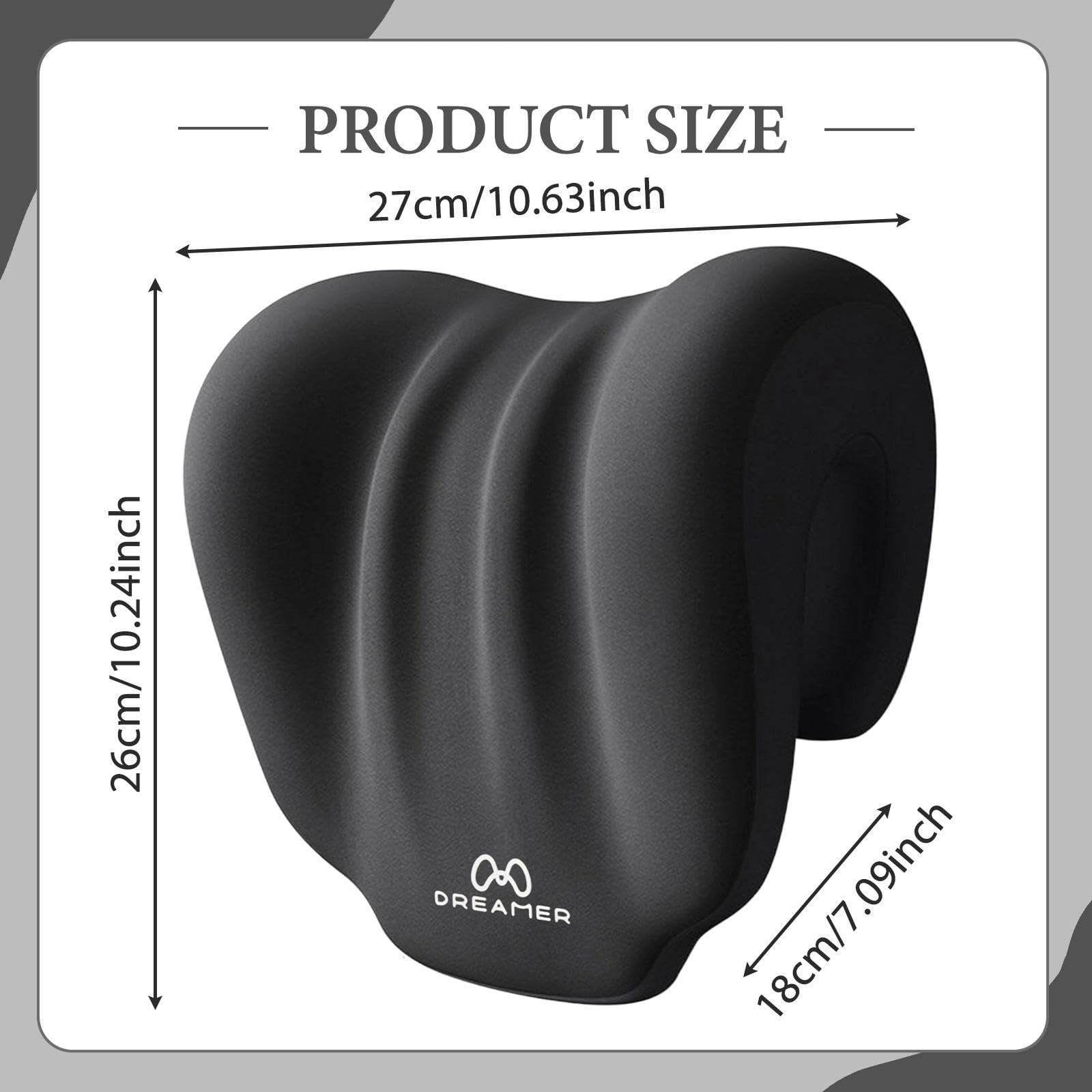 Amagogo Nackenkissen für Bürostühle, Kopfstützenkissen, Schreibtischkissen für Nickerchen, Nacken- und Rückenstütze, ergonomisch, Schwarz