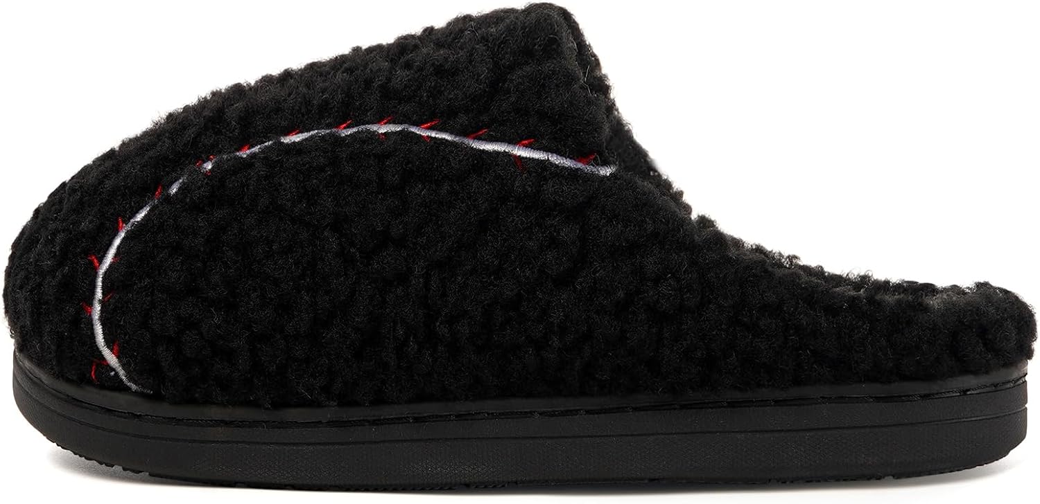 Womens Mens Ball Sports Slippers Winter Warm Plush Lined House Shoes Memory Foam Cozy Slip On Indoor Home Bedroom Slippers with Non Slip Sole - Image 2