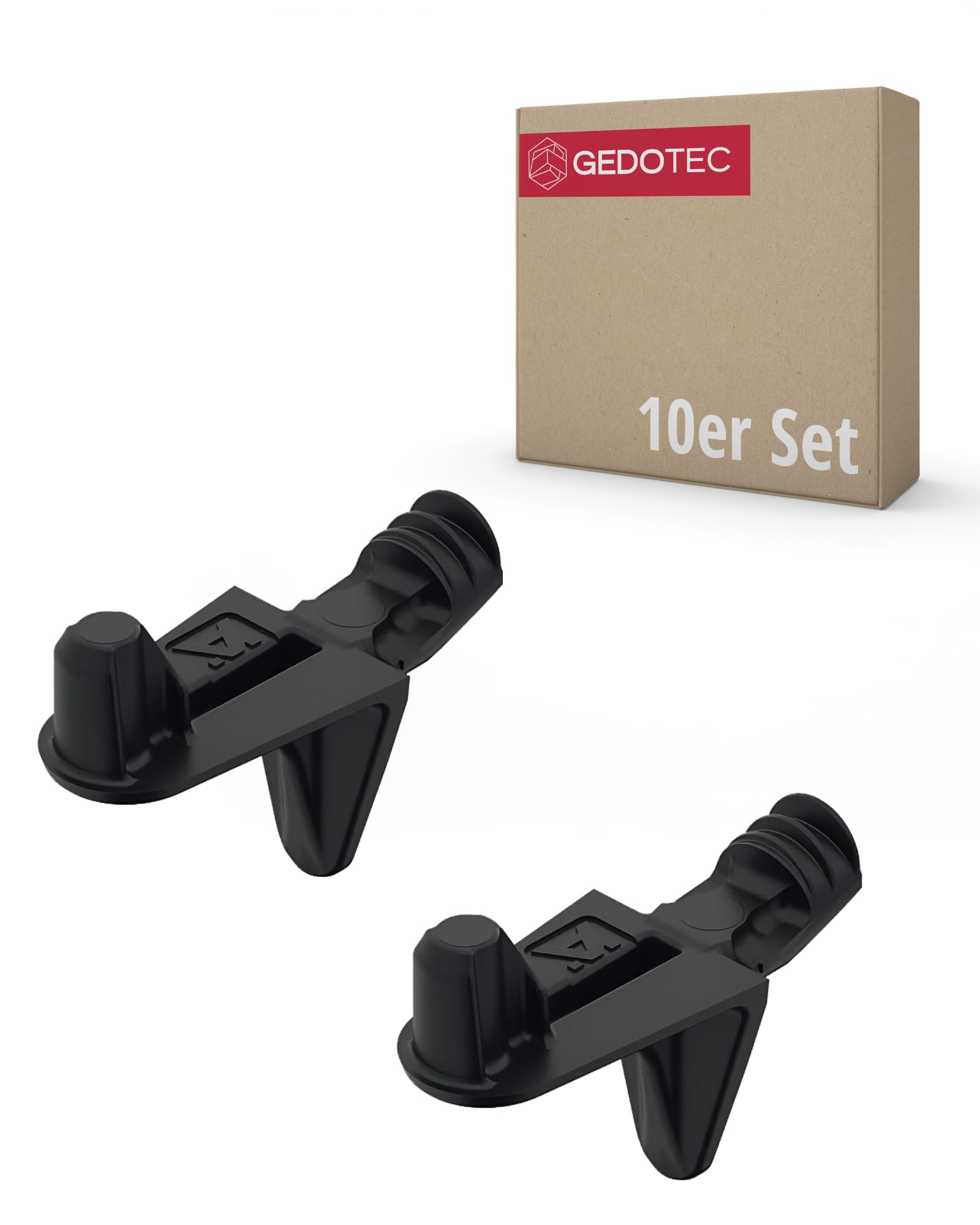Gedotec FIX PRO Shelf Brackets Wooden Floor Angle Shelf Support Metal Shelf Support for Furniture Black Matt Steel Pen with Pins Pack of 10