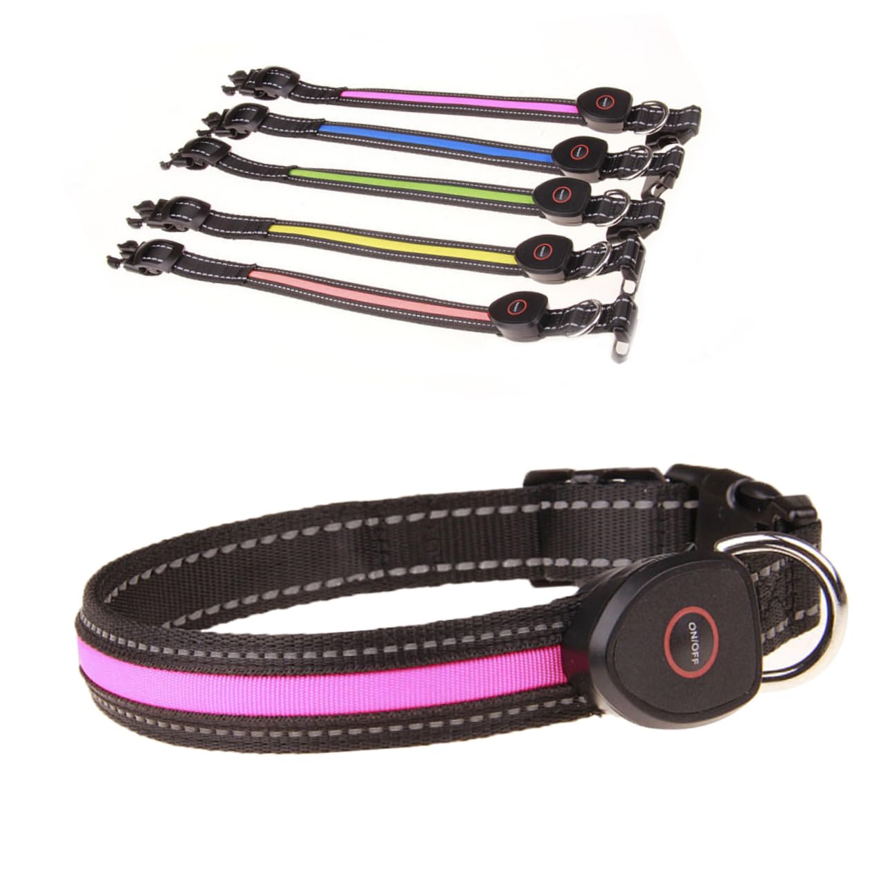 FRCOLOR 3 Pz Collare Lampeggiante Per Animali Domestici Collana a Led Per Animali Domestici Collare Per Cani Per i a Led Anello Della Catena Addebitabile