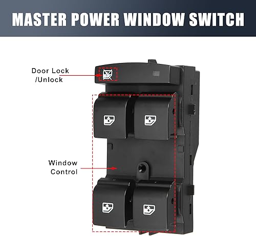 Miniatura 3 de X AUTOHAUX Interruptor de ventana eléctrica del lado del conductor 20917577 para Chevrolet Cruze 2011-2016 Malibu 2014 2015 Orlando 2013 2014