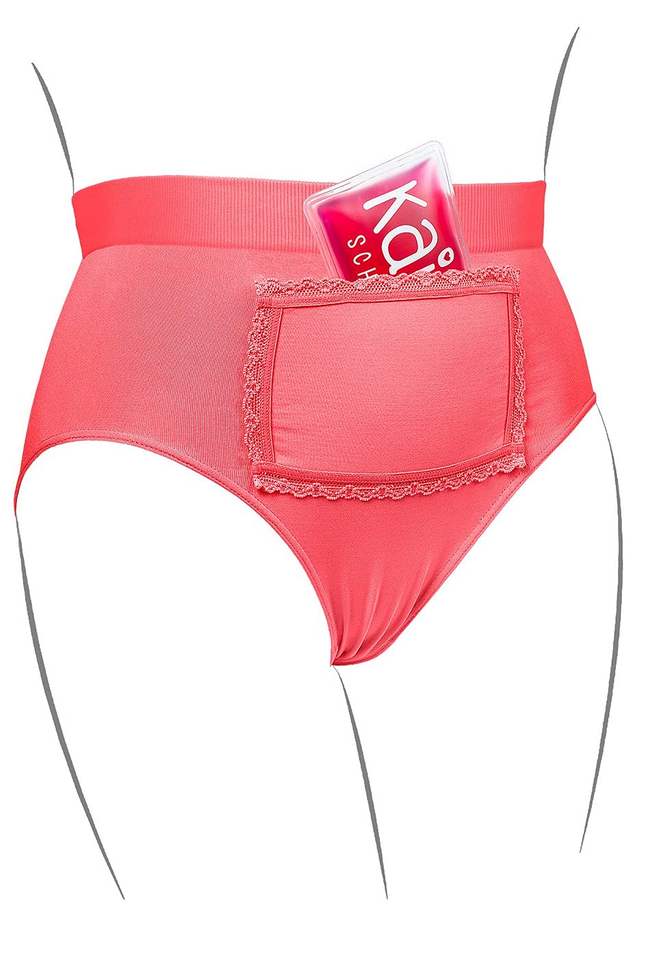 Kaiserschlüpfer Warme Tage Hipster - Unterhose für Damen mit Zwei Wärmepads - Wärme bei Regelbeschwerden, Blasenentzündung oder Endometriose