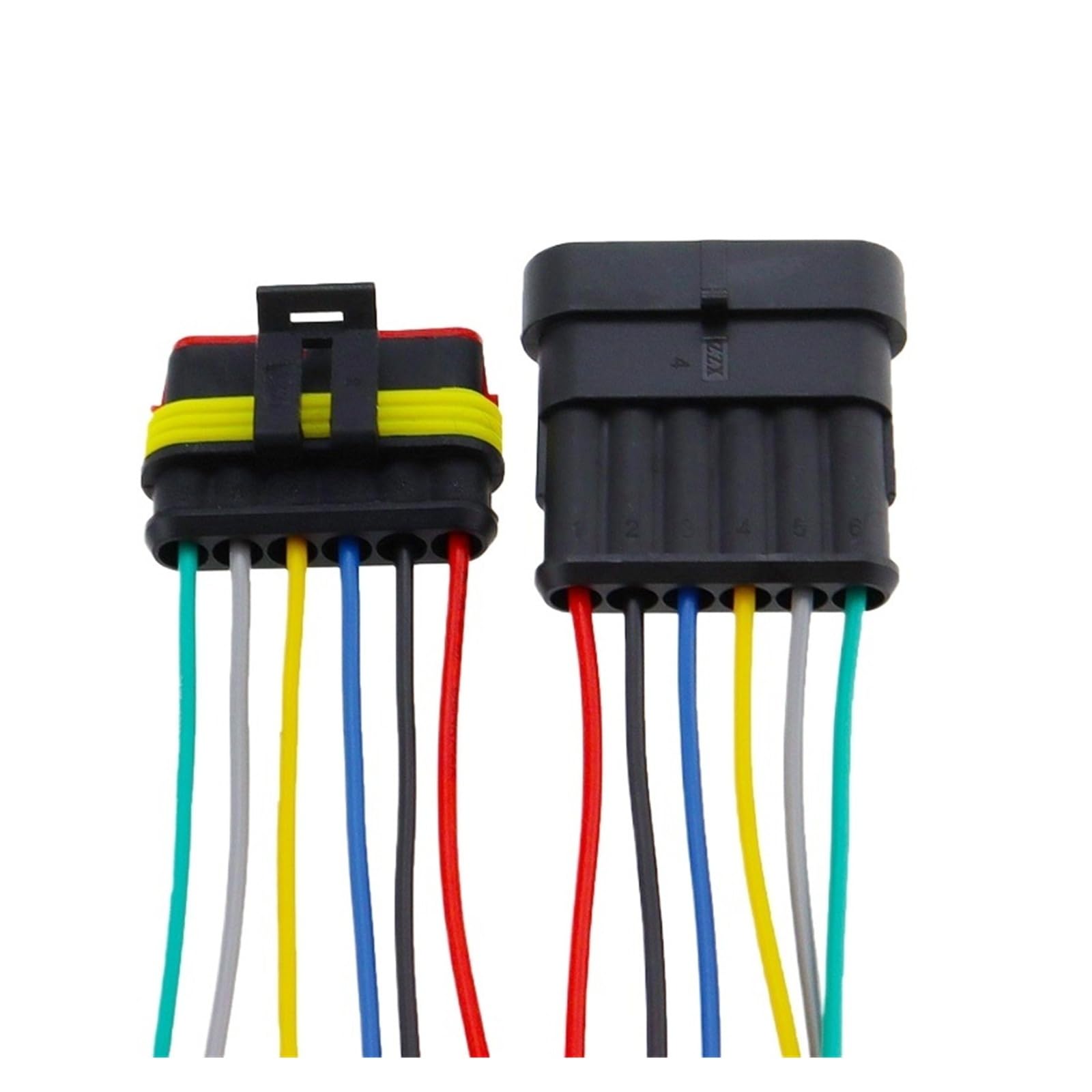 Ejppdhco Men's 6Pin 1Set Amp 1P 2P 3P 4P 5P 6P Way Waterproof Electrical Auto Connector Fe Plug With Wire Cable Harness For Car Motorcycle(6Pin)