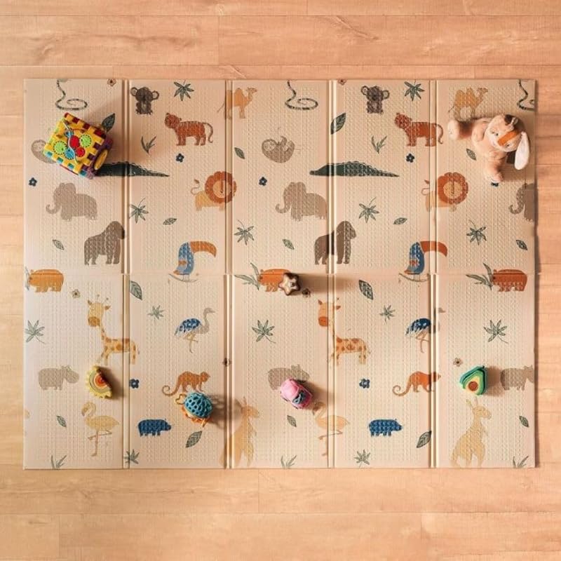 Nuby - Tapis d'Éveil Réversible - Tapis de Jeux Bébé Sécurisé - Léger et Pliable - Facile à Plier, R