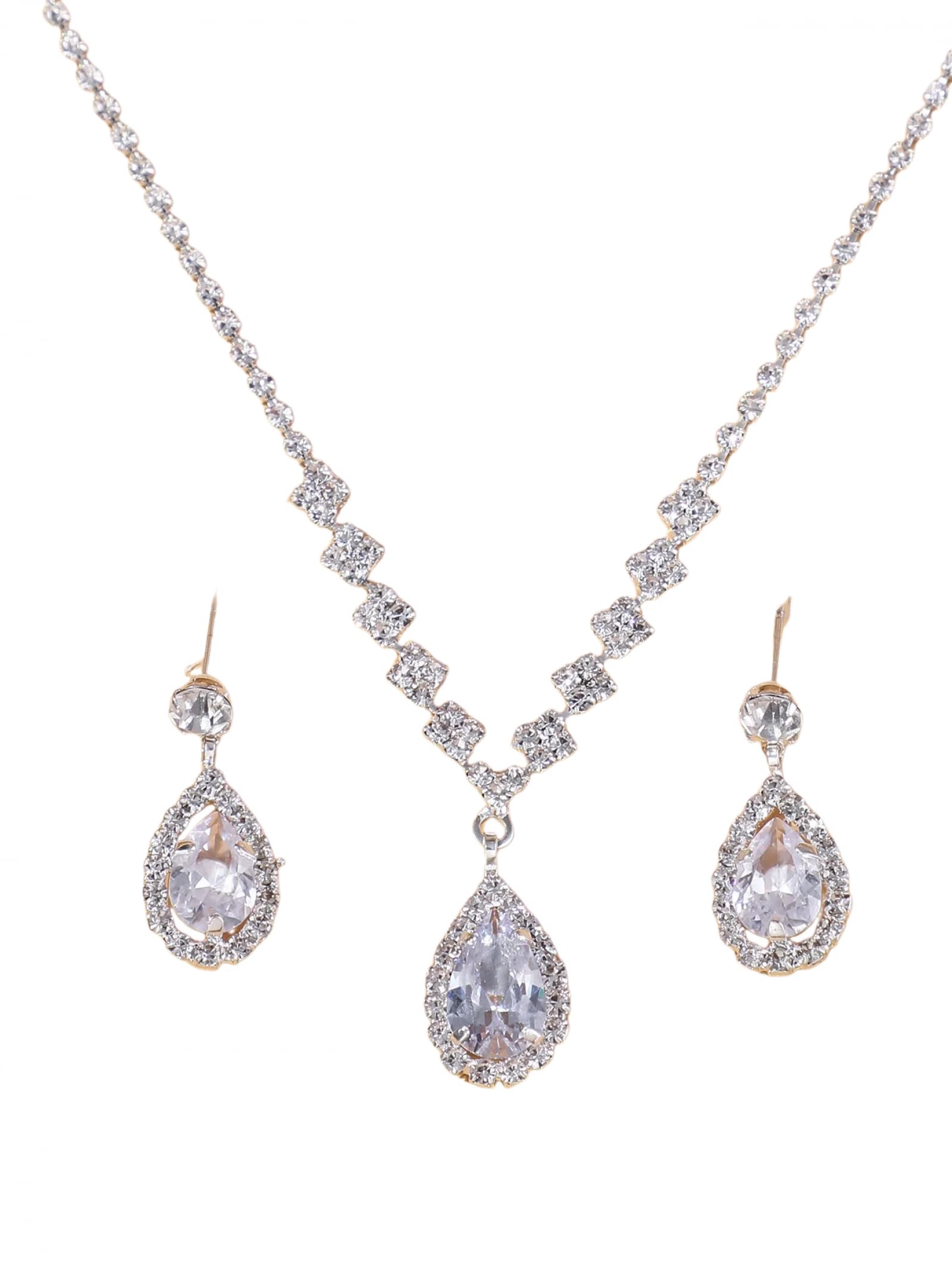 Juego de collares de gota de agua finos con pendientes para banquetes 4