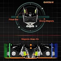 Vista 5 de GAN 356 M, Cubo magnético de velocidad 3x3 adhesivo 356M Cubo mágico con GES extra, versión esmerilada