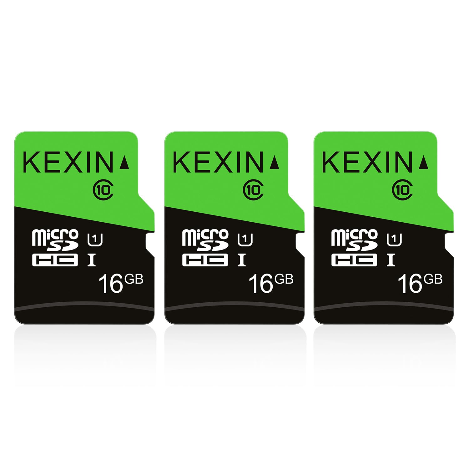 KEXIN Micro SD 16GB Set da 3, Scheda Micro SD 16 GB con Adattatore SD, Scheda di Memoria Micro SDHC, U1, C10, Micro SD Card Confezione da 3