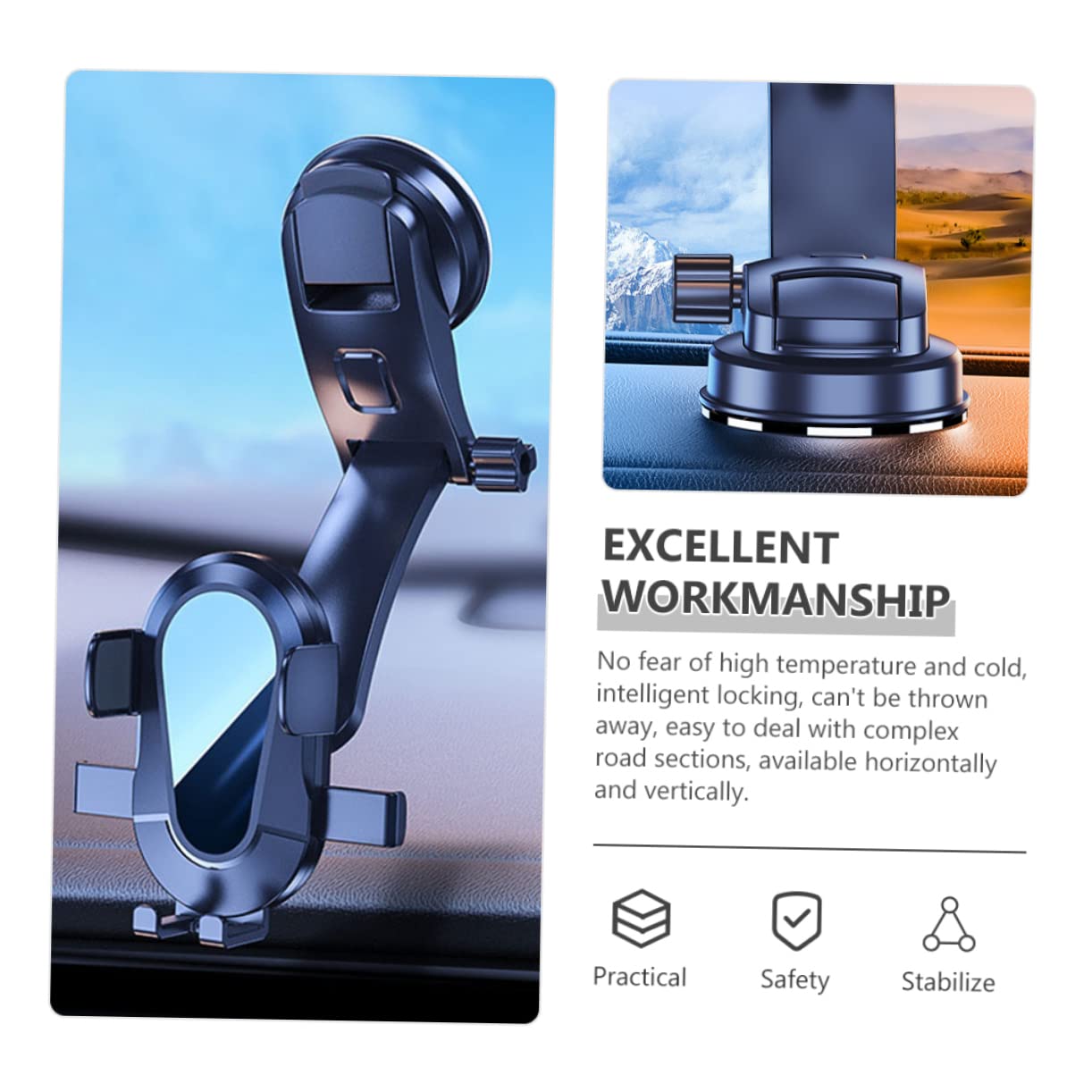 Hemobllo 2pezzi Supporto Auto Per Smartphone Con Ventosa Montaggio Per Superfici e Design Stabile e Rotazione Intelligente