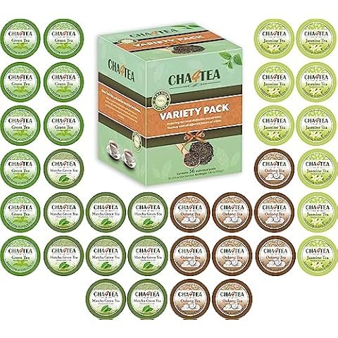 Cha4TEA 36-Count Assorted Green Tea for Keurig K-Cup Brewers (Matcha Green Tea, Green Tea, Jasmine /Oolong Green Tea) Cover