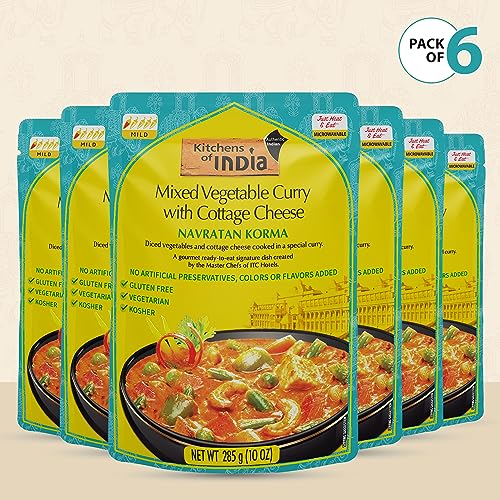 Kitchens Of India Ready To Eat Navratan Korma, Mixed Vegetable Curry & Cottage Cheese, 10-Ounce Boxes (Pack of 6) - Thumbnail 2