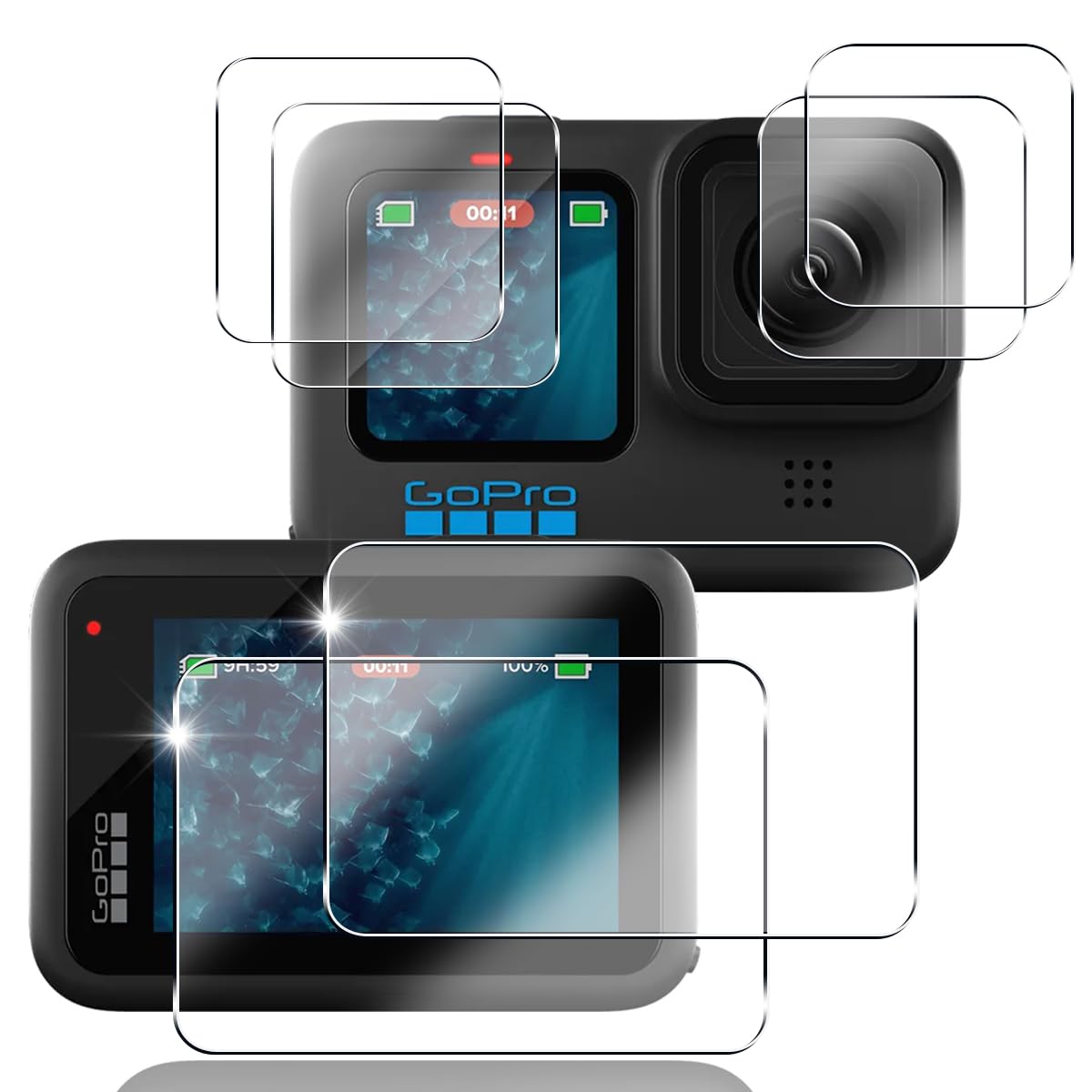 Amazon.co.jp: 【2+2+2枚セット】 用 Gopro Hero 12 / Hero 11 / Hero 