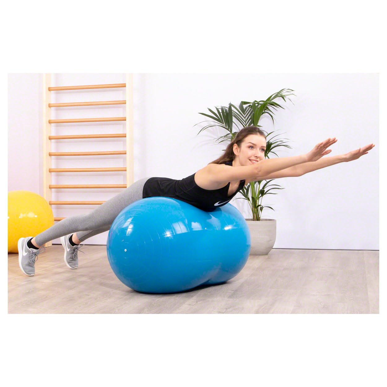 1x Behrend Physio Roll Erdnussball Gymnastikball Doppelball Physioball Fitnessball, 70cm, blau