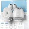 Bear Breast Pump Electric Free-Handing Portable 4 Modes & 9 Levels with Leak-proof Flange Breast Pumps Hands-Free Nursing Pumps Portable Quiet & Lightweight for On the Go Pack of 2